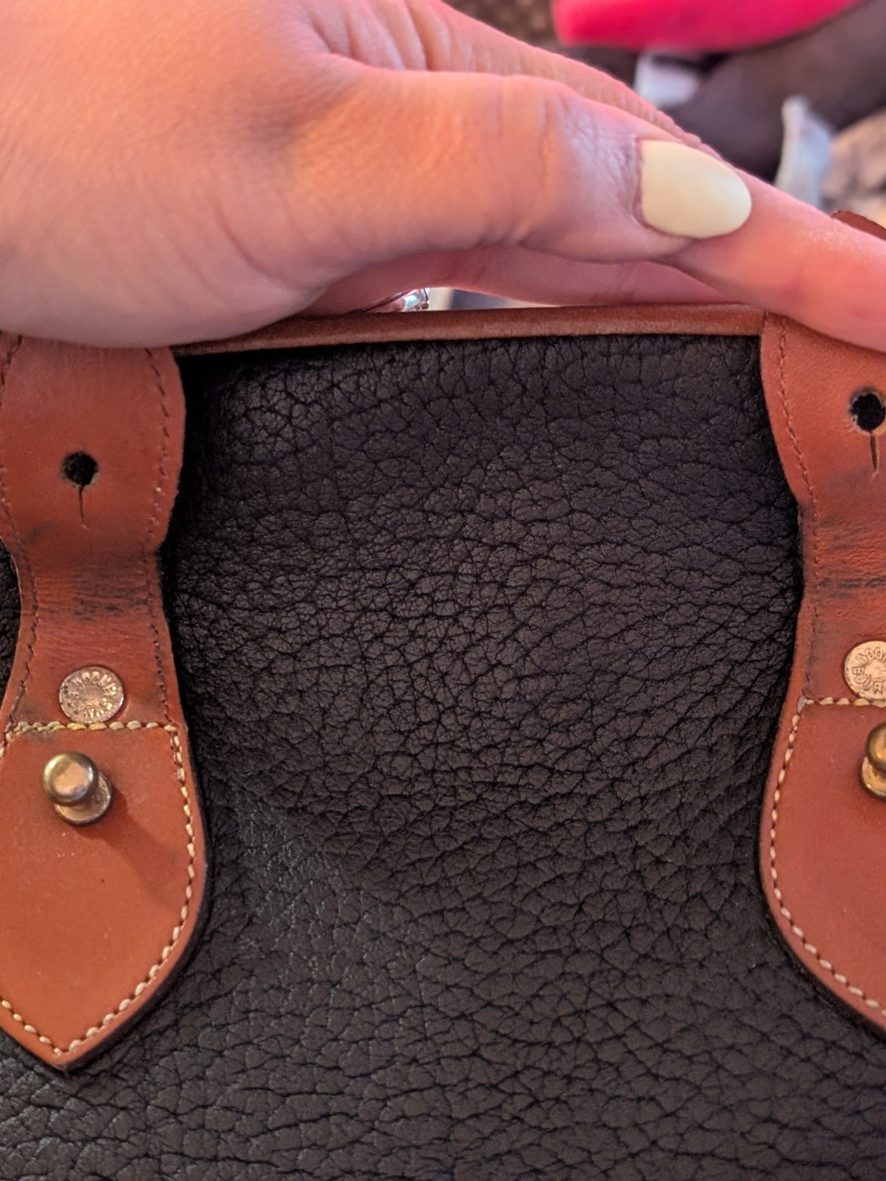 🥰💄VTG EUC Dooney & Bourke Norfolk Case Satchel with British Tan Trim - Picture 16 of 16